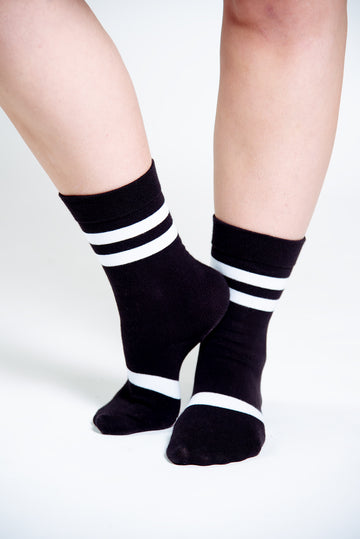 Sox in Black with White Stripes Regular