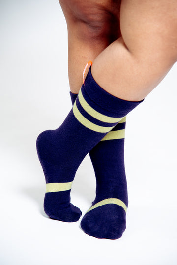 ⁠⁠Sox in Eclipse with Green Haze Stripe Regular with label