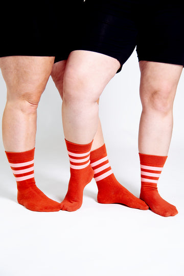 ⁠⁠Sox in Rust with Rose Stripe Regular